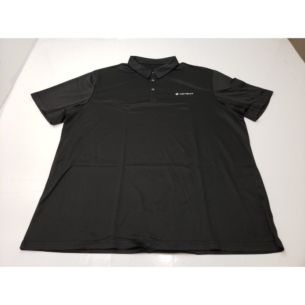 HOTSUIT Mens Shirt Golf Polo Short Sleeve Collared Wicking UPF40+ Black 3XL NWT